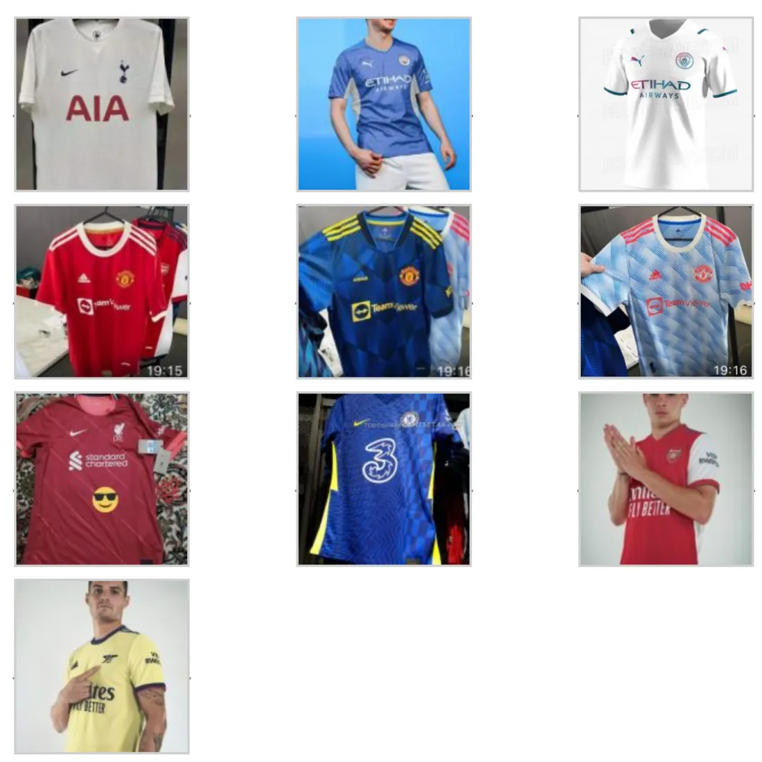 Maillots Premier League 